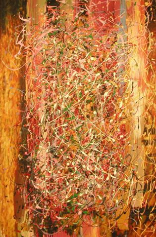 Tribute To Jackson Pollack 24x36 - Acrylic